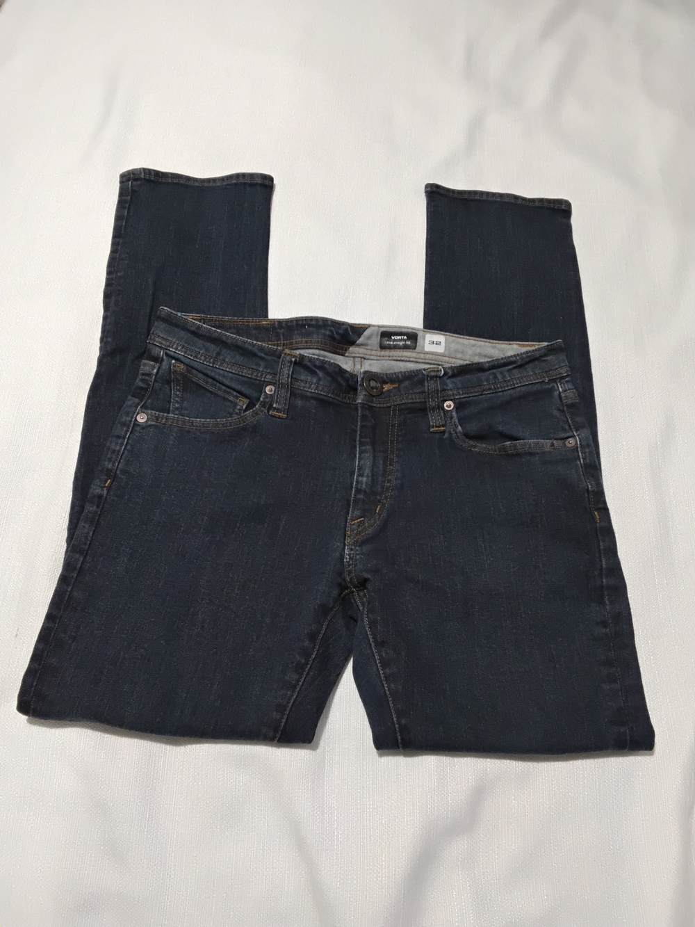 Volcom Vorton Men’s Slim Straight Dark Blue Jeans Sz 32x32.
